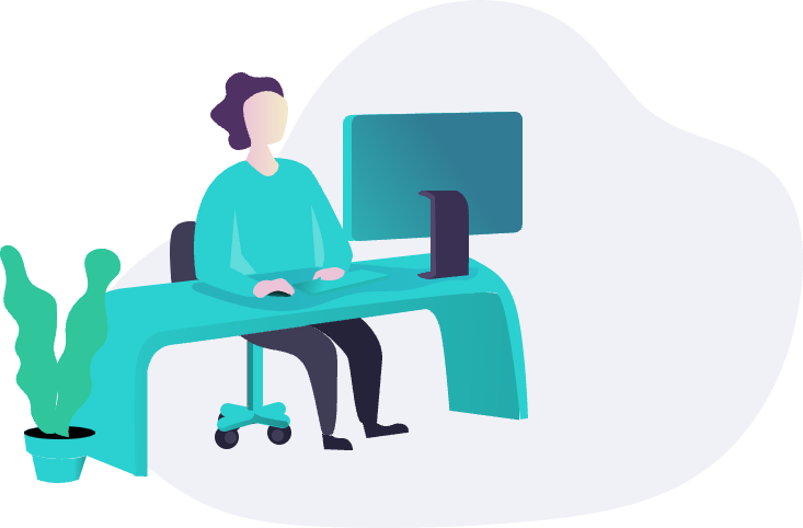 Illustration of a person working on analytics